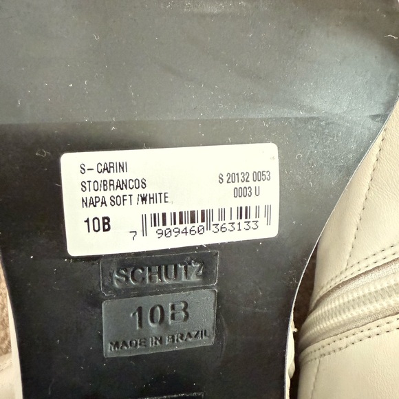 NWOB Schutz Amelie White Leather Stretch Sock Boots size 10 - Picture 4 of 7